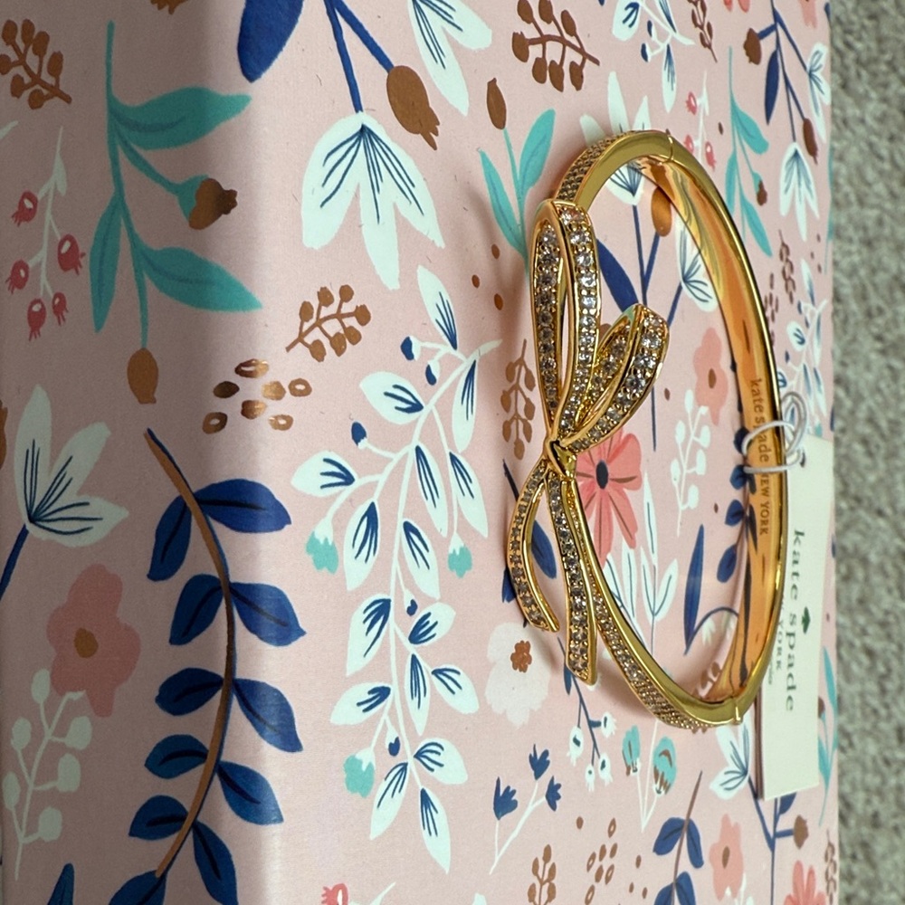 Kate Spade Gold Crystal Bow Bangle